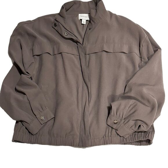 Nine West Grey Utility Bomber Jacket Large - Picture 3 of 9